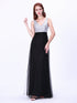 Long Sliver Black Sequin Evening Dresses EZ