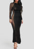 Black Sexy Long Sleeve Mesh Gown