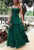 Green Straps Layer Evening Dress