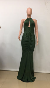 Sexy Open Chest Mermaid Slit Evening Dress