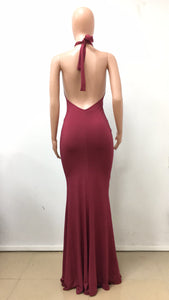 Sexy Open Chest Mermaid Slit Evening Dress