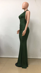 Sexy Open Chest Mermaid Slit Evening Dress