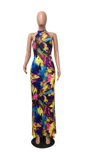 Print Sexy Scoop Evening Dress