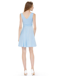 V-neck High Stretch Summer Cocktail Dress