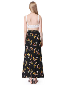 New Floral Printed Skirts High Waist Pleated