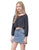 Fhionable Round Neck Long Sleeve Bare Midriff Top