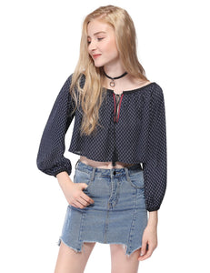 Fhionable Round Neck Long Sleeve Bare Midriff Top