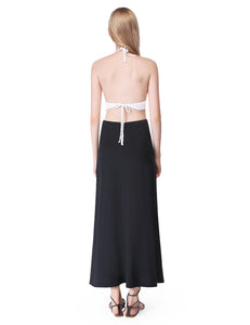 Simple Decent Solid Cual Slit Skirt