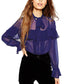 s's Sexy Long Sleeve Chiffon Falbala Bloe