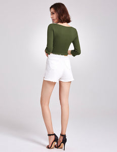 Cual  Long Sleeve Knit Crop Top