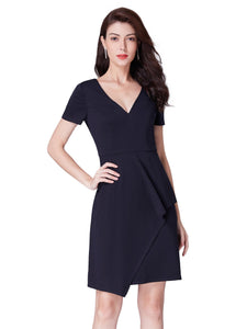 Clsic  Short-Sleeve Jersey Above Knee Bodycon Dress