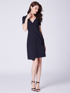 Clsic  Short-Sleeve Jersey Above Knee Bodycon Dress