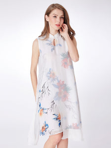 Fhion Flower Printed Cocktail Dresses