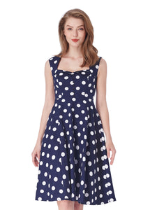 Vintage Polka Dot Sleeveless  Dresses