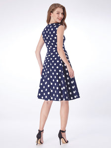 Vintage Polka Dot Sleeveless  Dresses