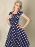 Vintage Polka Dot Short Sleeve  Dresses