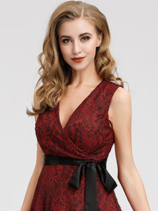 Fhion Burgundy A-line Lace Cocktail Dresses