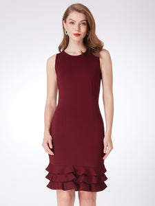 Fhion Burgundy Cocktail Fishtail Dresses