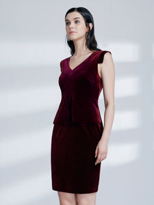 Fhion Velvet Vneck Cocktail Dresses Wear to Work