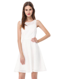 Simple Fhion Round Neck Sleeveless Cual Dress