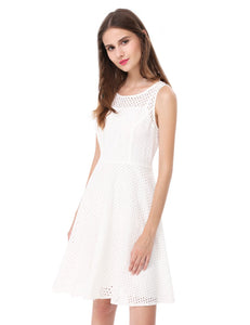 Simple Fhion Round Neck Sleeveless Cual Dress