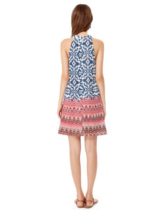 Fhionable & Comfortable Halter Sleeveless Short Printed Cual Dress