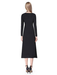 Fhionable V-Neck Long Sleeve Cual Dress