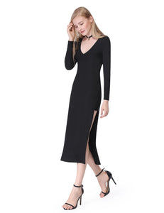 Fhionable V-Neck Long Sleeve Cual Dress