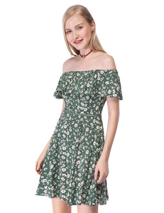 Printed Off Shoulder Dress