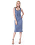 Fitted Slit Striped Casual Dress