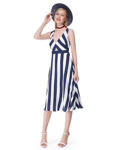 Simple Fhion Striped Cual Dress