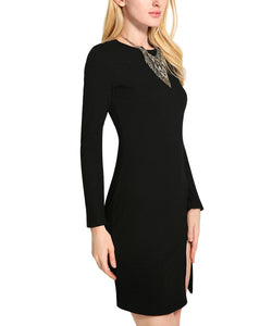 Fhion Round Neck Knit Cual Dress