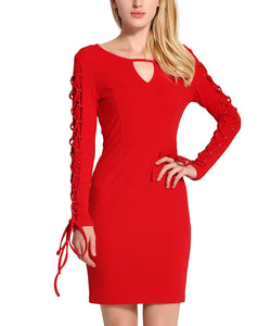 V-Neck Long Sleeve Casual Dress