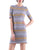 Striped Half Sleeves Short Knitted Cual Dress