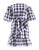 Fhionable off-the-shoulder Medium Flare Sleeve Plaid Cual Dress