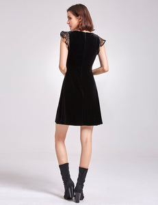 Velvet C Sleeve Party Dress