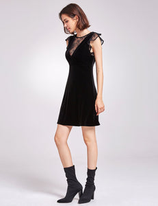 Velvet C Sleeve Party Dress