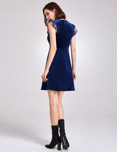 Velvet C Sleeve Party Dress