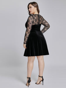 Long Sleeve Velvet Party Dress