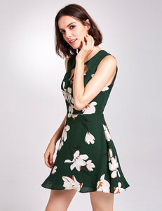 Floral Print Short Fit & Flare Dress