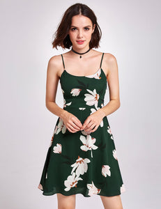 Spaghetti Strap Floral Print Dress