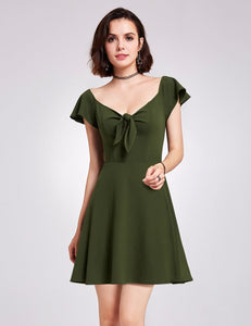 Short Sleeve Cual Knit Dress