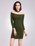 Off Shoulder Long Sleeve Party Dress