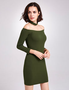 Off Shoulder Long Sleeve Party Dress