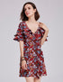 Printed One-piece Ruffles Dress