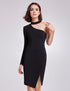 ymmetrical Slit Cual Dress