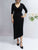 V Neck ymmetrical Slit Cual Dresses