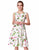 Floral Print Sleeveless Round Neck Knee Length Prom Dress