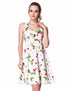 Floral Print Unadjtable Straps U Neck Short Prom Dress