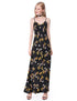 V-Neck Sleeveness Floral Printed Cual Dress